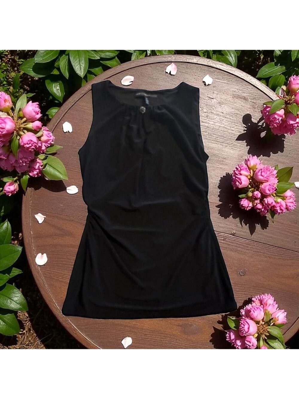 WHITE HOUSE BLACK MARKET WHBM Black Ruched Dress Tank Top Size XS